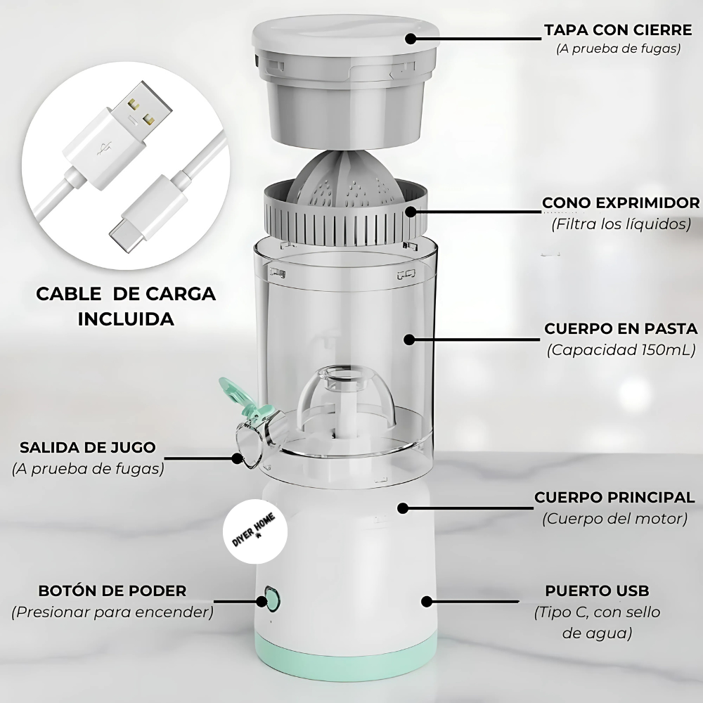 Exprimidor Eléctrico Portátil